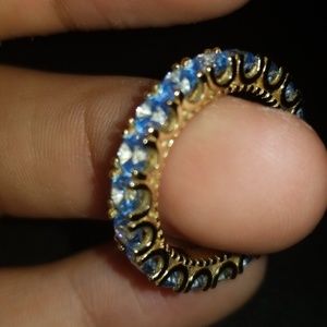 18k verveil righ w/ blue cz diamonds